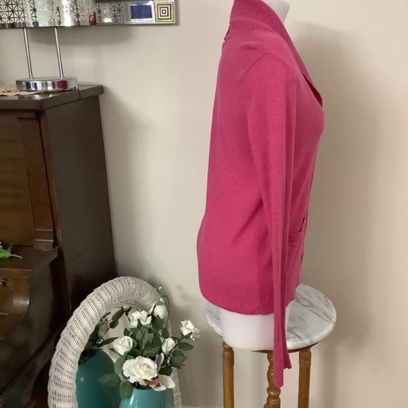 Mossimo Cotton deep Rose Pink cardigan Medium - Picture 5 of 6